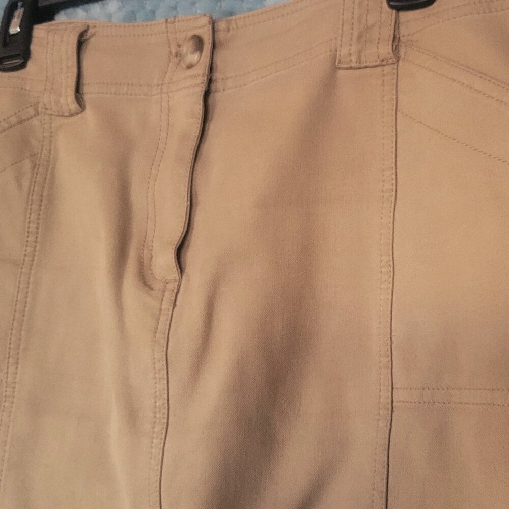 Izaac Mizrahi Tan Cotton Canvas Skirt - Size 10 - Picture 2 of 7